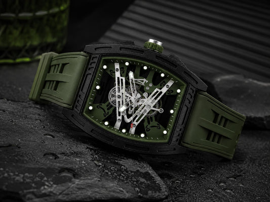 Men's Skeleton Dial Sport Watch
