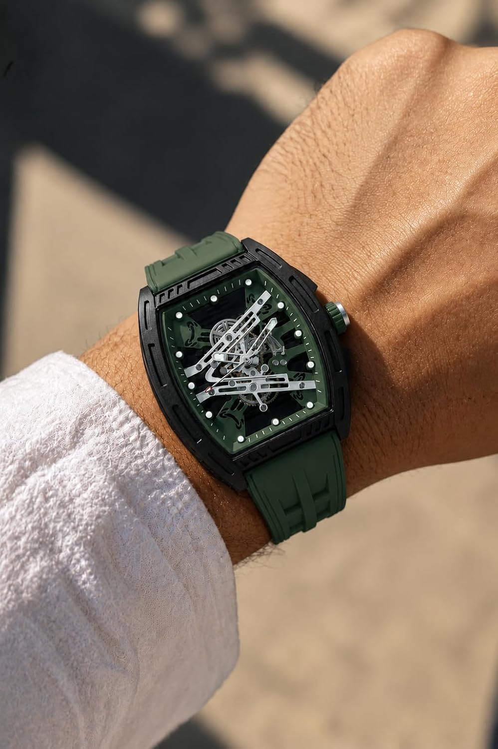 Men's Skeleton Dial Sport Watch