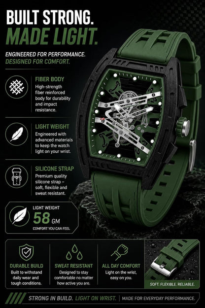 Men's Skeleton Dial Sport Watch